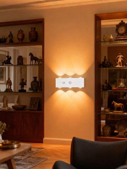 1pc LED Cat Eye Wall Light With Motion Sensor, USB Powered Indoor Lighting, 3-Color Adjustable - Includes USB Cable, Easy Installation On Ceiling, Floor, Party, Smart Lighting For Home, Corridor, Stairs And Living Spaces