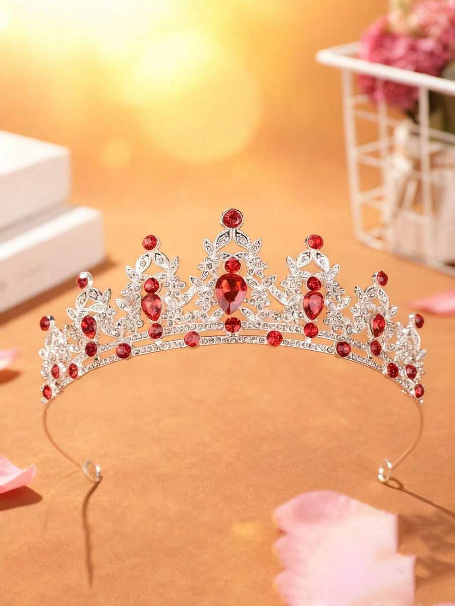 1 chiếc vương miện thời trang kiểu Âu & Mỹ dành cho nữ hoàng và công chúa, phù hợp cho phụ nữ và bé gái, băng đô đính pha lê, thích hợp cho cô dâu và công chúa, dùng trong đám cưới và tiệc tùng, vương miện, phụ kiện đội đầu, vương miện hóa trang, vòng hoa cài tóc, vòng nguyệt quế đội đầu.