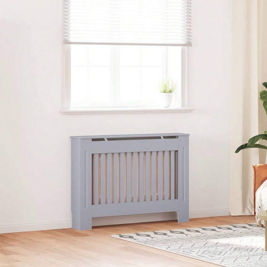 Larryhot Copertura per Radiatore Antracite 112x19x81,5 cm in MDF, Compatibile con più modelli, facile da installare e durevole, la scelta ideale per proteggere e mantenere i tuoi elettrodomestici in condizioni ottimali - Grigio Scuro - Visualizzare 1