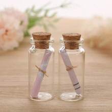 30/50 chiếc lọ thủy tinh nhỏ trong suốt, dung tích 0,34oz (10ml), có nắp nút bần mềm - Lý tưởng cho đồ thủ công DIY, trang trí đám cưới và quà tặng tiệc tùng | Chỉ rửa bằng tay, chai trong suốt hình bầu dục, lọ trang trí. - trong suốt - Xem 9