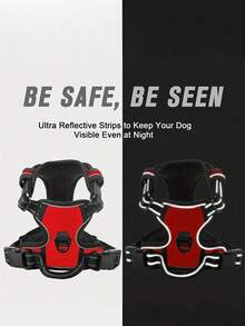 Anti-Pull Dog Harness With Dual Leash Clips, Adjustable Soft Thick Reflective Oxford Cloth Vest (Prevents Choking), Easy-Grip Handle - Suitable For All Dog Sizes. Please Confirm Size Before Ordering! (Harness Only, Leash Sold Separately!) - Multicolor - View 9