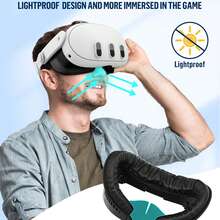 Meta Quest 3S 面罩替换件 - 防汗 PU 泡沫垫，透气设计，提升 VR 舒适度，VR 头显配件 | 符合人体工学的头戴式设备 | 可调节头带，虚拟现实配件