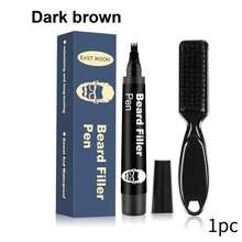 EAST MOON 1 Set Black Beard Filling Pen, Removable & Easy Mustache Filler For Thicker Beard & Hairline, Waterproof Sweatproof All Day Hold, Contains Beeswax & Cocoa Butter, Men's Grooming Styling Kit For Natural Look,Gifts For Men And Women Suitable For Valentine's Day, New Year's Day, Birthdays, Weddings, And Parties,Hair Dye,Makeup,Quick Ship Items,Free Shipping - 鬍鬚梳 + 鬍鬚刷 - 查看 9