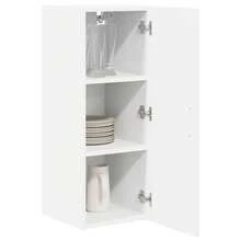 vidaXL Armadio da cucina con étagère Blanc brillante 30 x 31 x 80 cm - Bianco - Visualizzare 3