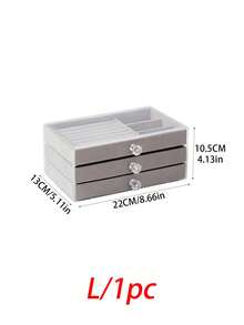 1个高级珠宝收纳盒，防氧化耳环、项链、戒指展示架，带天鹅绒内衬，亚克力材质