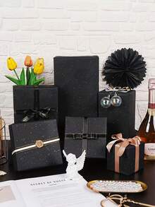 50张黑色闪光薄纸套装，轻薄纸张，礼品包装纸，节日手工纸，DIY礼品包装用品，生日婚礼派对装饰，节日庆典，母亲节花束包装，DIY手工礼品袋装饰，房间装饰，家居装饰，墙面装饰，卧室装饰，厨房装饰，盒子装饰，新年和情人节花束 - 黑色 - 查看 4