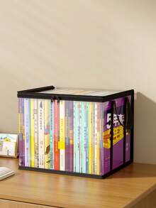 1个大容量PVC翻盖收纳袋，多功能防水书籍收纳袋，便携式可折叠衣物收纳袋，衣柜整理袋，PVC材质防尘防潮，带拉链，两侧带提手，可折叠节省空间，适合衣柜和房间整理。 - 四色 - 查看 13