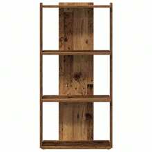 Libreria vidaXL con 3 livelli in legno antico 60x30x120cm realizzata in ingegneria - Castano - Visualizzare 4
