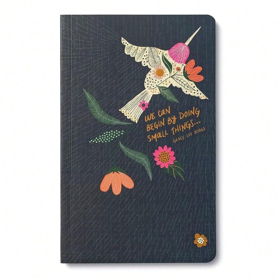 Softcover Journal - We Can Begin By Doing Small Things. – A Write Now Journal With 128 Lined Pages, 5"W X 8"H - BirdGrey - View 1