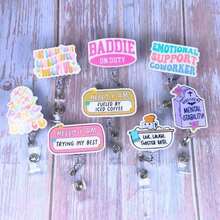 YJ PREMIUMS 8 PC Funny Badge Holder Retractable Cute Badges Reels ID Clip For Nurse Nursing Nurses Doctor Student Teacher Healthcare Medical Work Office Employee Coworker Bulk Gifts - trắng - Xem 4
