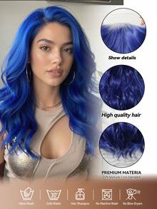 13x4 高清蕾丝前假发 - 无胶高清蕾丝，预拔发际线，耐热合成纤维，适合日常及派对佩戴，16英寸 - 彩色 - 查看 5