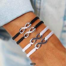 4pcs/Set Handmade Woven Infinity Symbol Figure 8 Bracelets, Unisex Couples & Best Friends Jewelry Gift - Bracelet - View 3