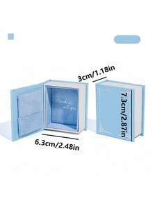 1 pieza Caja de joyería con tapa abatible con forma de libro, caja de almacenamiento magnética de estilo europeo para colgantes de perlas - Multicolor - Ver 2