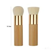 6pcs Bamboo Handle Makeup Brushes Set - Highlighter Brush, Blush Brush, Foundation Brush, Concealer Brush, Detail Brush, Contour Brush - Soft Bristle Compact Powder Brush, Makeup Tools - Multicolor - View 3