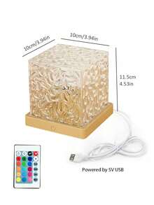 1个16色动态水波投影灯，带遥控器，卧室床头灯，16色旋转星空投影夜灯，RGB台灯，适用于婴儿房、家居装饰、游戏室、学生礼物、情人节礼物 - 彩色 - 查看 10