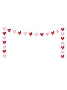 1 Set GALENTINE'S GANG Pink Glitter Letter Banner, Valentine's Day Party Background Decor Garland, Red Letter Heart Bunting Flags, Galentine's Day Valentine's Anniversary Party Decoration - Multicolor - View 10