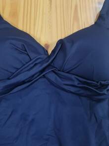 Elegant Women's Plus Size Swimsuit For Beach And Pool - Comfortable And Stylish With Removable Padding - Azul marino -8000 - Ver 7