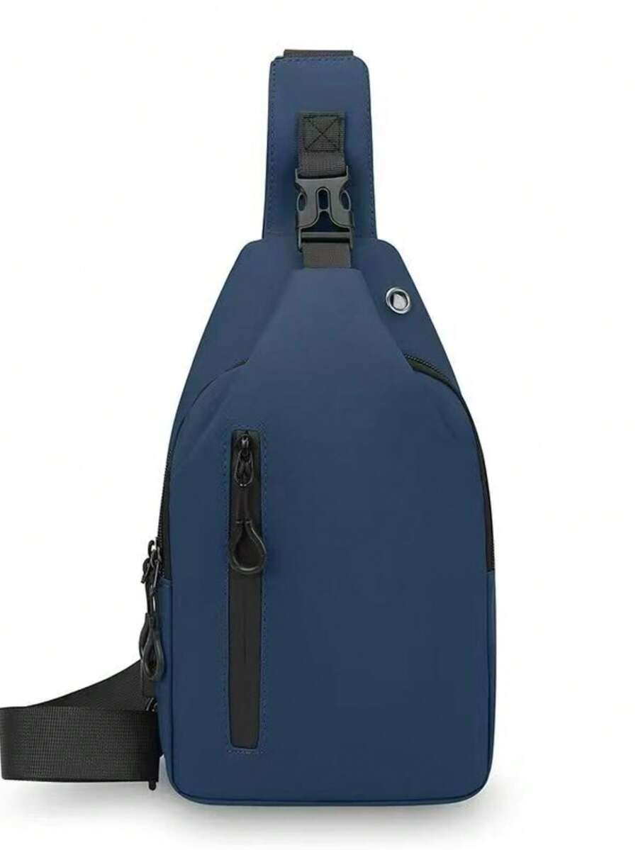 Men's Waterproof Multifunctional Chest Backpack For Outdoor Camping And Hiking - Azul 72616 - Ver 1