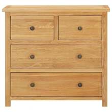 Commode vidaXL 80x35x75 cm en bois massif - Tabac - Voir 3