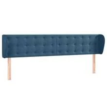 vidaXL Tête de lit c/ oreilles azul foncé 163x23x78/88 cm veludo - Azul - Ver 2