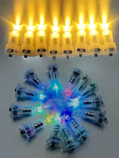 5pcs/10pcs/20pcs Mini Electronic Cells, New Simple Holiday Lantern Decor Replacement Devices, LED Pagoda Lamp Bottom Switch, Glowing Electronic Toy Parts, High Brightness Bulb DIY Craft Materials, Electronic Candle Lantern Lamp Core Parts, Suitable For Holidays, Parties, Music Festivals, Birthdays, Weddings And Other Electronic Decorations And Lighting