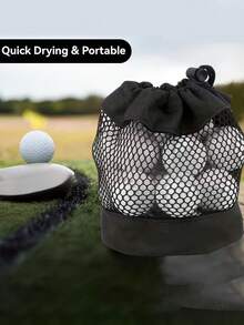 1pc Golf Ball Storage Bag, Drawstring Net Bag, Single-Sided Mesh Bag, Tennis/Golf Ball Pouch