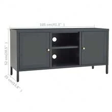 vidaXL Meuble TV antracite 105x35x52 cm Acier et verre - Cinza - Ver 10