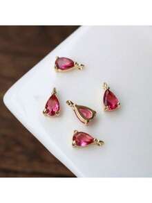 5 mặt dây chuyền hình giọt nước bằng đồng khảm tinh xảo đính đá Zirconia nhiều màu sắc, có thể dùng làm hoa tai, vòng tay, vòng cổ, phụ kiện hoàn thiện tinh xảo - Nhiều màu - Xem 21