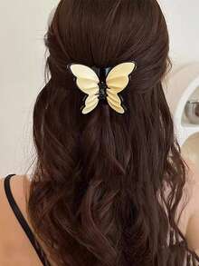 1 件时尚多色蝴蝶发夹，女士时尚发饰，适合任何场合发夹爪夹发夹发夹发夹发夹发夹，学校用品，大学秋冬度假装女士