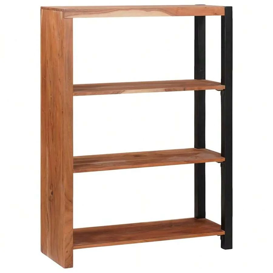 vidaXL Braunes Regal 80 x 30 x 110 cm Massives Akazienholz - Braun - Übersicht 1