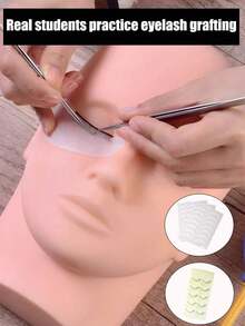 1个睫毛嫁接训练模型 - 睫毛嫁接练习模型 - 美容按摩练习头模型 - 睫毛嫁接套装 - 睫毛嫁接用品 - 眉毛纹绣模型 - 柔软硅胶材质 - 睫毛嫁接工具 - 适合初学者在家练习 - 彩色 - 查看 4