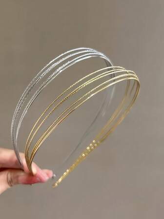 2 piezas Diademas metálicas multicapa, tocados de moda, diademas vintage, accesorios para el cabello brillantes para fiestas DIY