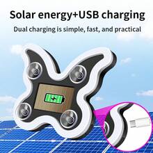 Solar Powered LED Car Atmosphere Light, Cute Butterfly Neon Light, Suction Cup Breathing Light, USB Rechargeable