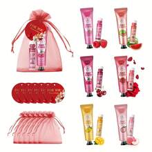 48PCS/Box Premium Gift Set Wedding Thank You Gift Set 6 Scents - Hand Cream Lipstick Set Durable Moisture With Thank You Card And Organza Gift Bag Women's Gift Party Party Gift Assembly Distribution - 高級禮品套裝 - 查看 3