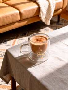 1/2/6pcs Small Double-Layer Glass Coffee Mugs With Handles, Thermal Insulation Design Suitable For Tea, Espresso, Milk, Cappuccino, Etc. Unique Birthday And Valentine's Day Gifts