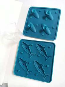 1pc Shark Silicone Ice Mold, Quick Freeze Easy Release Ice Cube Tray, Simple Demold And Easy Clean - Multicolor - View 8