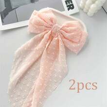 2 Peças Suporte de Cortina com Laço Decorativo, Grampos de Cabelo com Laço Grande, Grampos de Cabelo com Laço Extra Grande de Cetim Acetinado - multicolorido - Visão 12