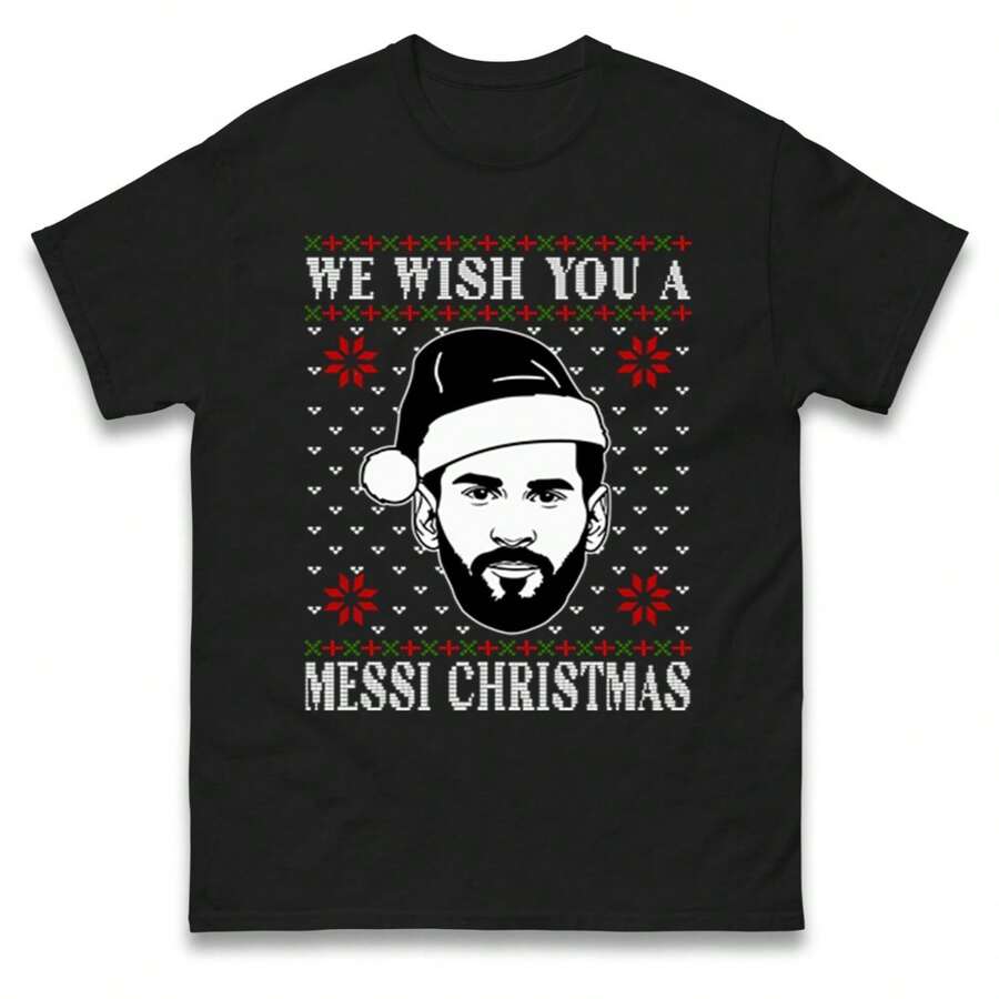 We Wish You A Messis   Messiss Fans Gift Top - 黑色 - 查看 1