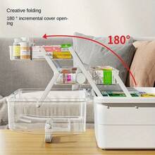 LOVEWE Medicine Organizer Box - Portable Medicine Cabinet, Equipped With Leather Handles, For Home Storage Of Spare Emergency Kits - 白色 - 查看 4