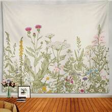 1PC,Floral Tapestry With Green White Spring Wall Hanging Tapestry,Daily Decorative Tapestry For Bedroom Living Room Dorm Green Eucalyptus Decoration For Bedroom,Living Room,Dorm - Multicolor - View 4