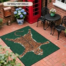 Cashmere-Like Tiger Pattern Printed Outdoor Area Rug, Exquisite Carpet, Soft & Stylish,. Suitable For Motorhomes, Terraces, Porchways, Balconies, Backyards, And Picnics. And Machine Washable. Multiple Sizes. - Multicolor - View 7
