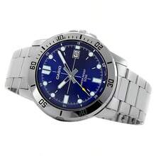 Casio 男士腕表，标准系列，剑鱼，水鬼，海洋之心，商务钢表带，蓝色表盘 - 藍色 - 查看 3