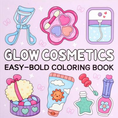 夜光彩妆涂色书，大胆易用，舒适可爱，适合儿童，图案设计温馨舒适，助您放松身心。纸张厚实不透明，线条清晰，释放情绪，缓解焦虑（手绘必备）。返校用品，青少年及成人减压涂色书，男孩女孩涂鸦本，大胆简约，易于使用，节日、生日、派对绘画礼物，儿童及婴儿玩具，幼儿旅行感官玩具。不含画笔。