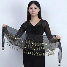 1 chiếc váy eo bằng vải kim loại nhiều màu sắc thủ công, váy múa bụng trang trí với hiệu ứng hơi sờn, thiết kế hình mỏ neo, thích hợp cho biểu diễn sân khấu. Phong cách Bohemian, Retro, dự tiệc, đi chơi đêm, trang phục đi biển, trang phục và phụ kiện lễ hội. - Nhiều màu - Xem 11