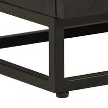 vidaXL Mesa de cabecera negra 40x30x50 cm madera maciza manguier et fer - Negro - Ver 8