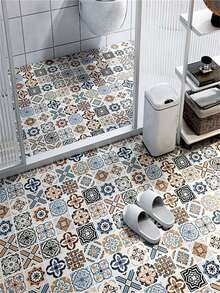 1 cuộn gạch lát sàn tự dính phong cách Bohemian, thiết kế gạch men, chống thấm nước, dán dễ dàng, không keo dính, dễ tháo gỡ và vệ sinh, thích hợp cho phòng khách, nhà bếp, phòng tắm, trang trí phòng ngủ DIY, tiệc tùng ngày lễ. - Nhiều màu - Xem 17