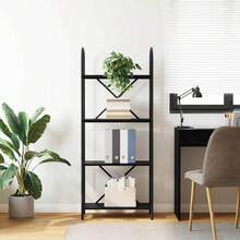 vidaXL Étagère Chêne preto 60 x 30 x 146 cm Bois d'ingénierie - Preto - Ver 4