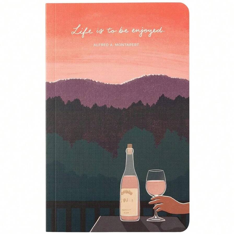 Compendium Softcover Journal - Life Is To Be Enjoyed. – A Write Now Journal With 128 Lined Pages, 5″W X 8″H - EnjoyPink - View 1