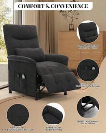 Power Recliner Chair For Adults With Heat & Vibration Massage, Electric Reclining Sofa With Lumbar Support - Xem 5
