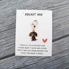 可爱口袋腊肠犬钥匙扣，腊肠犬钥匙扣包挂件钥匙链可爱小狗挂件礼物宠物生日派对礼物 - 彩色 - 查看 5